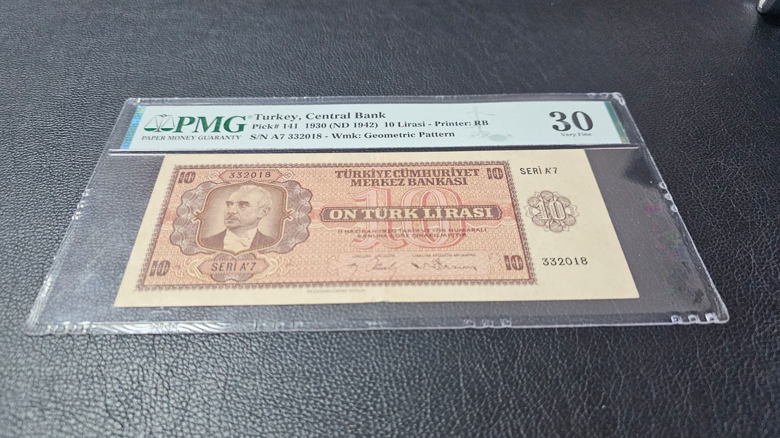 3. Emisyon Berlin 10 Lira A7 serisi Pmg 30 Çok Temiz