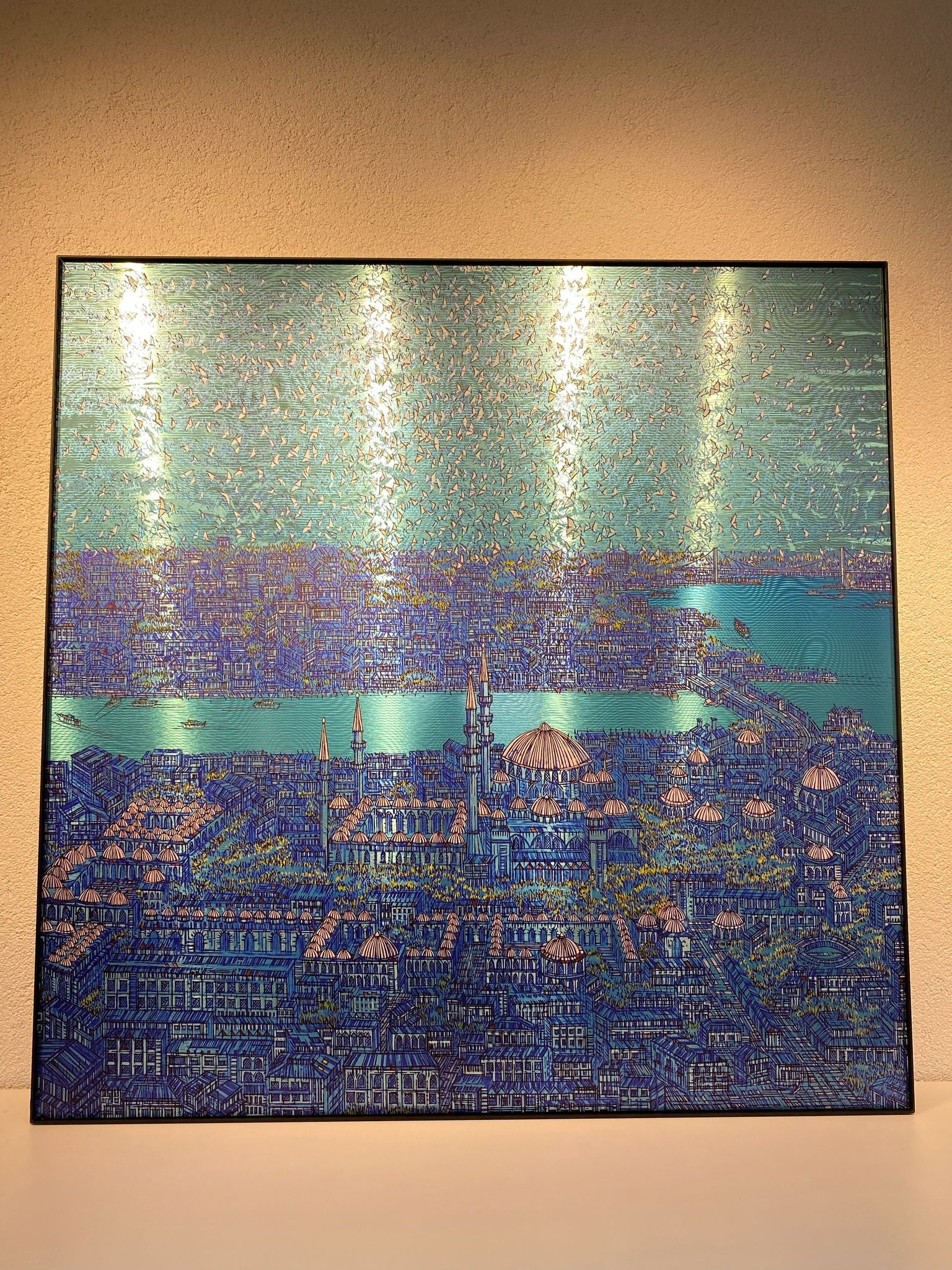 Devrim Erbil 120*120cm İstanbul İzlenim Giclee 2025 Yılı Yeni Sertifikalı