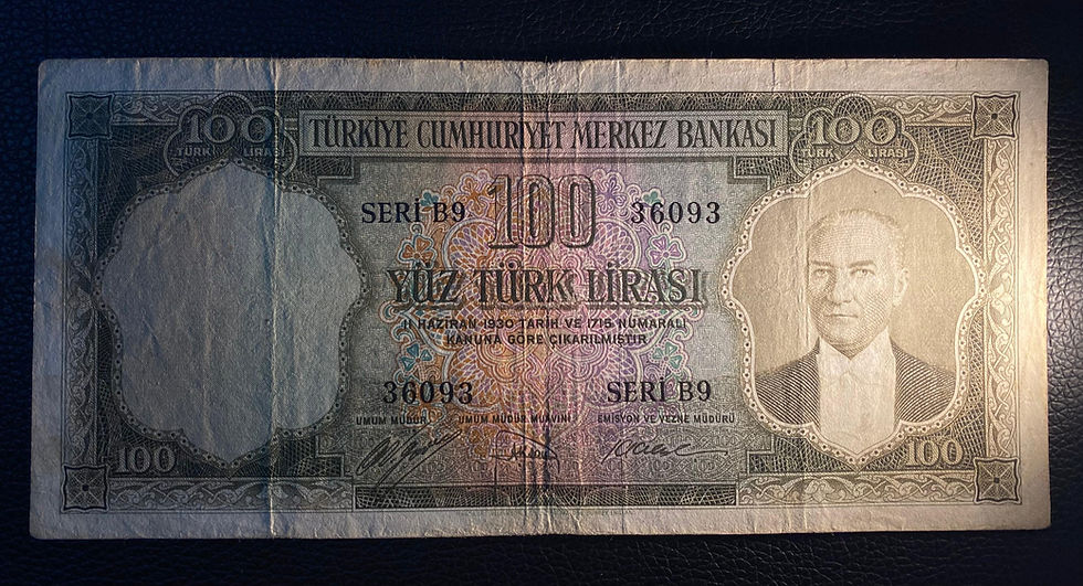 Küçük resim: 5. Emisyon 1. Tertip 100 Lira Çok Temiz B9 Serisi