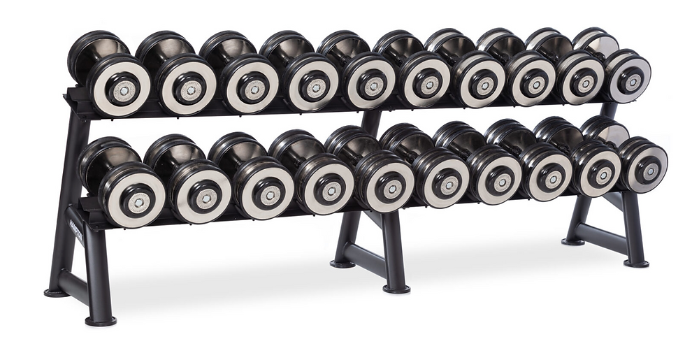 Hampton Fitness Eclipse Dumbbell Set w/2 Tier Rack - 55-100lb (CP-ECL-C)