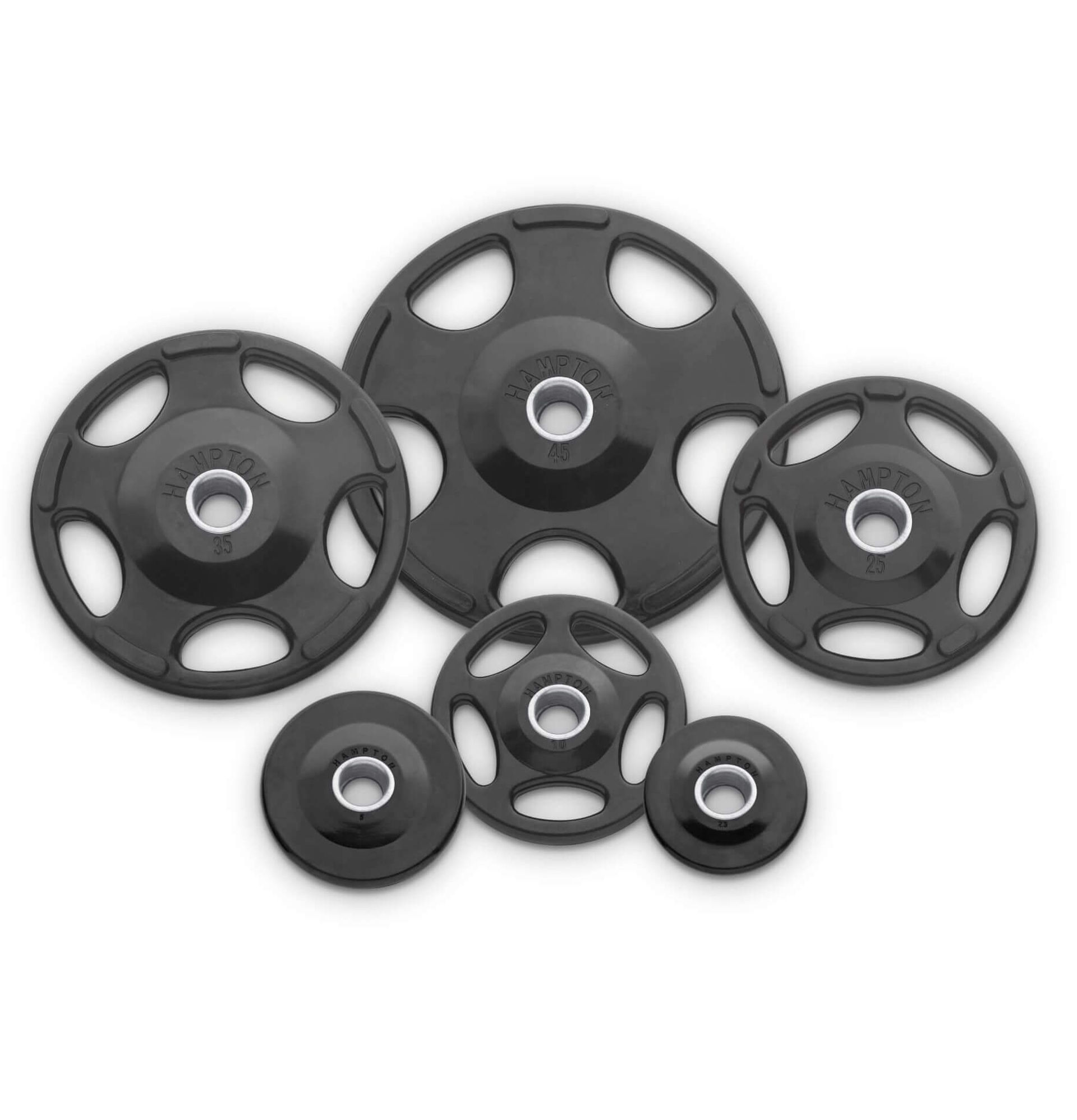 Hampton Premium Urethane Encased Olympic Grip Plate Set (HOG-U-255)