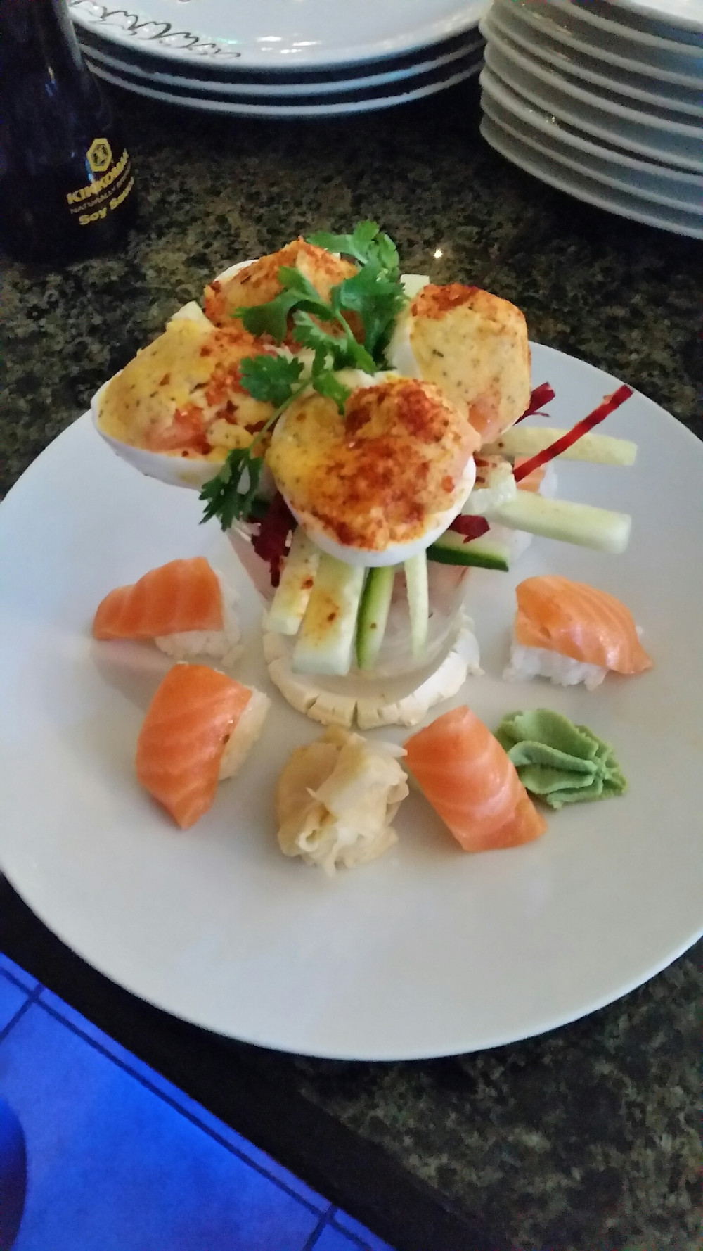 Siri where is the best seafood sushi happy hour near lake Houston Humble Kingwood