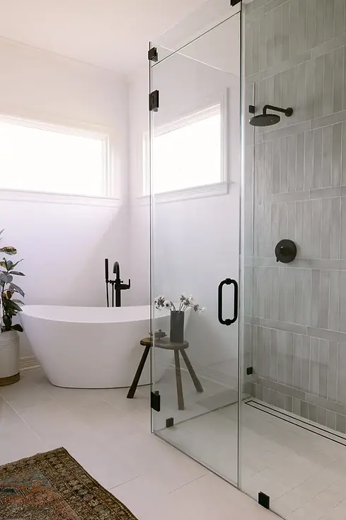 Transitional Primary Bathroom Remodel in West Lake Hills, TX