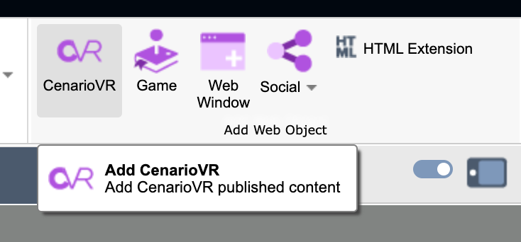 Inserting a CenarioVR Object in Lectora