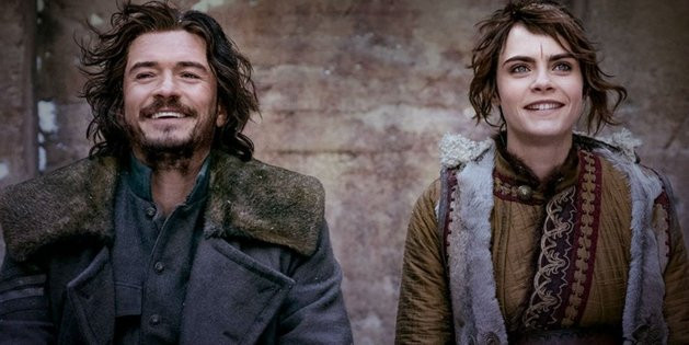 Orlando Bloom e Cara Delavigne em Carnival Row, série da Amazon