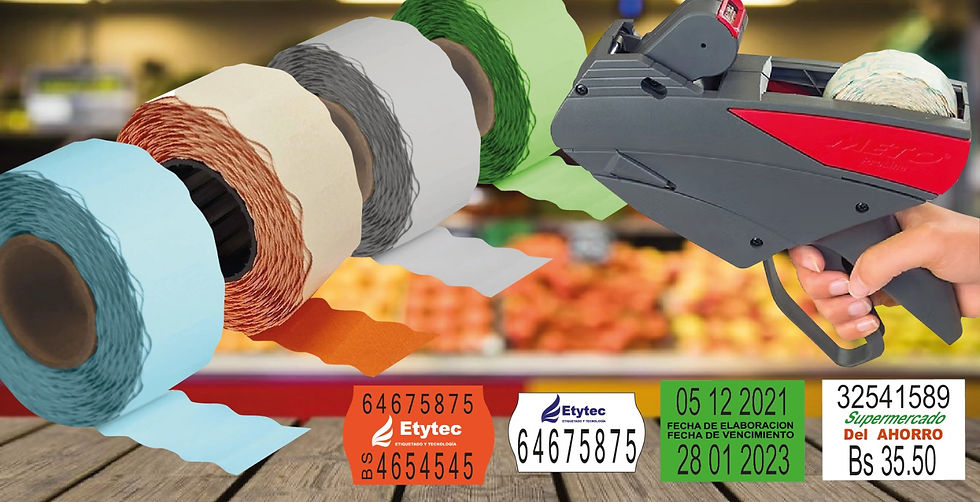 Etiquetas para precio, fecha y lote en productos para control de inventario y trazabilidad