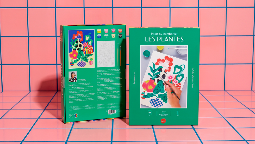 Dopamine Art paint-by-numbers kits, made in collaboration with the Balvi brand