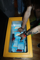 grabbing ice pop