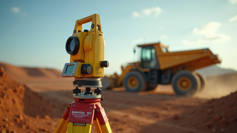 Eye-level view of a geophysical survey in progress