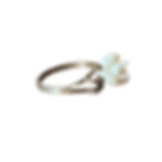 side, delicate vintage 1930's gold ring, with a rose carved from angel skin coral.