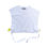 Thumbnail: front of white cotton high crop tee shirt body, fully open sides held together with canvas straps and yellow buckles.