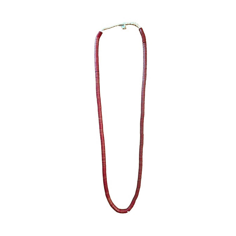 single strand of vintage African vinyl disk beaded necklace.