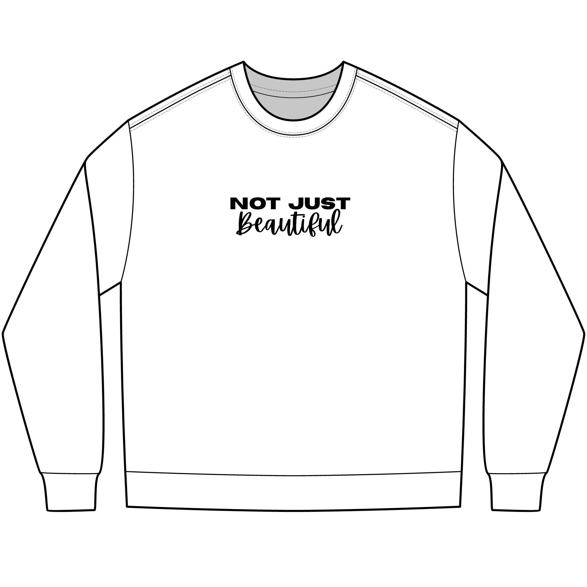 Not Just Beautiful long sleeve tee | Empowerment typography top