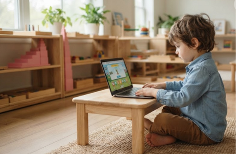 Tempo de tela na infância: o que dizem a UNESCO e a ciência, e como a educação Montessori ajuda a proteger a atenção do seu filho
