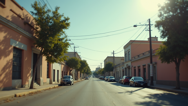 Eye-level view of an urban landscape in Ixtapaluca