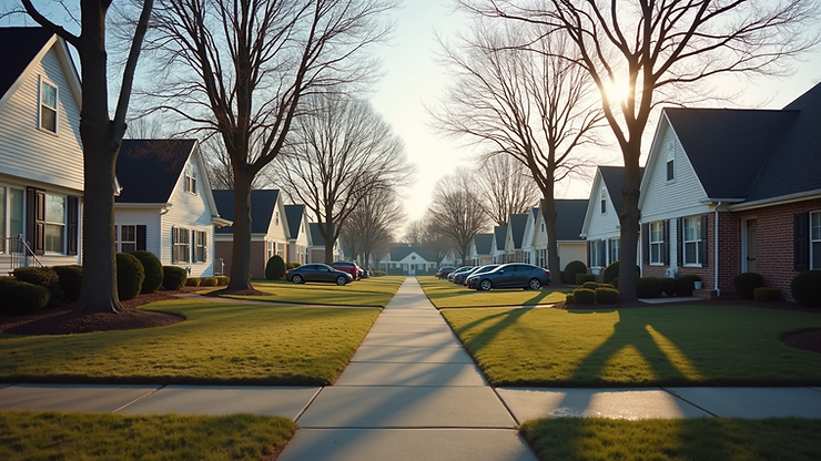 Wide angle view of Lexington's residential neighborhoods