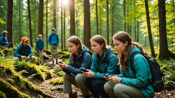 Participants in an outdoor environmental education program
