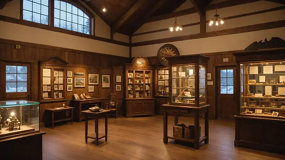 Eye-level view of a historical exhibit inside the Kodiak History Museum