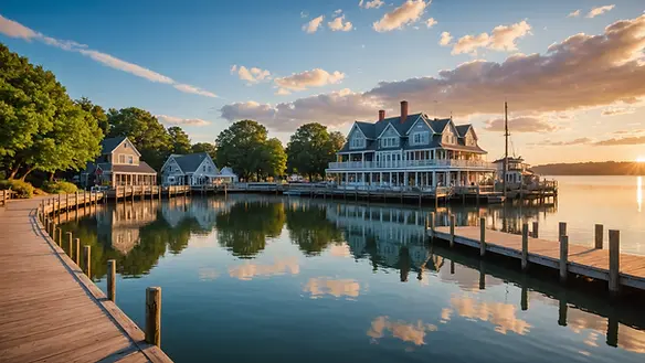 Wide angle view of Daphne's scenic waterfront