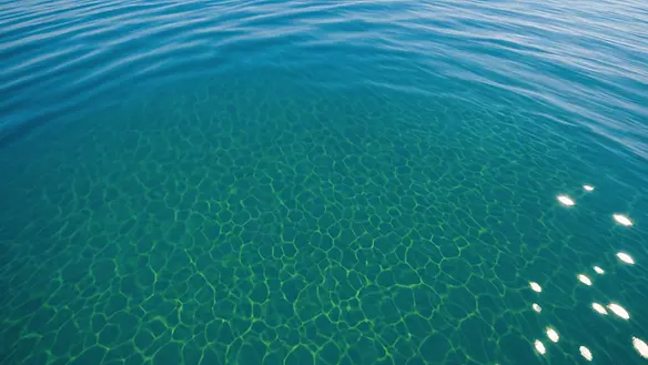 Close-up view of azure water in Houghton Lake