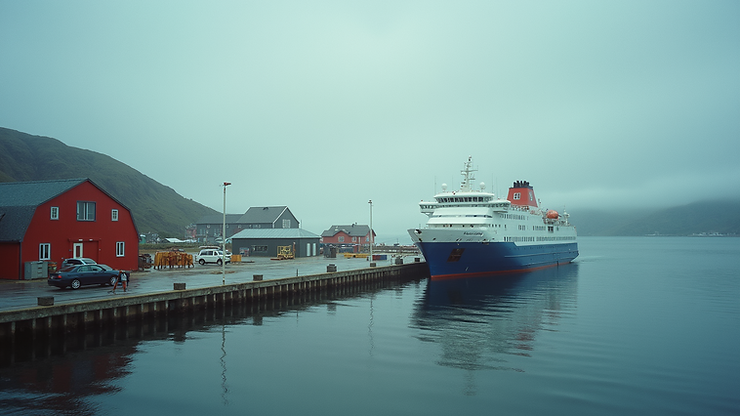 Close-up view of Port aux Basques ferry terminal