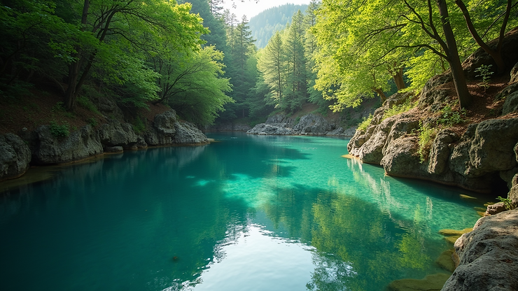High angle view of the enchanting waters at Troy Springs