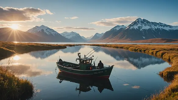 Eye-level view of the vibrant fishing scene at Severobaikalsk