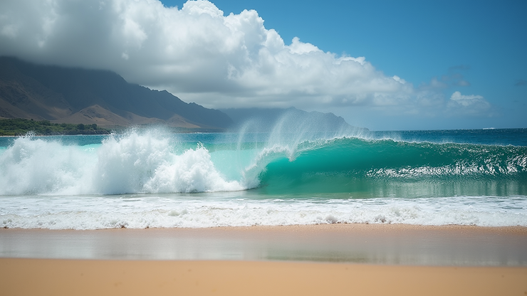 La’aloa Beach with spectacular waves