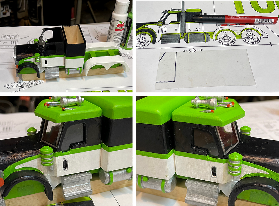 Thin plastic used as for the side windows and inserted in place on big rig truck.