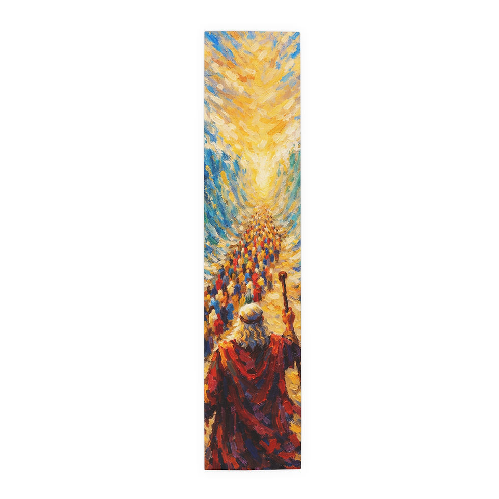 Thumbnail: Passover Seder Table Runner | Exodus Art, Religious Decorative Table Linen
