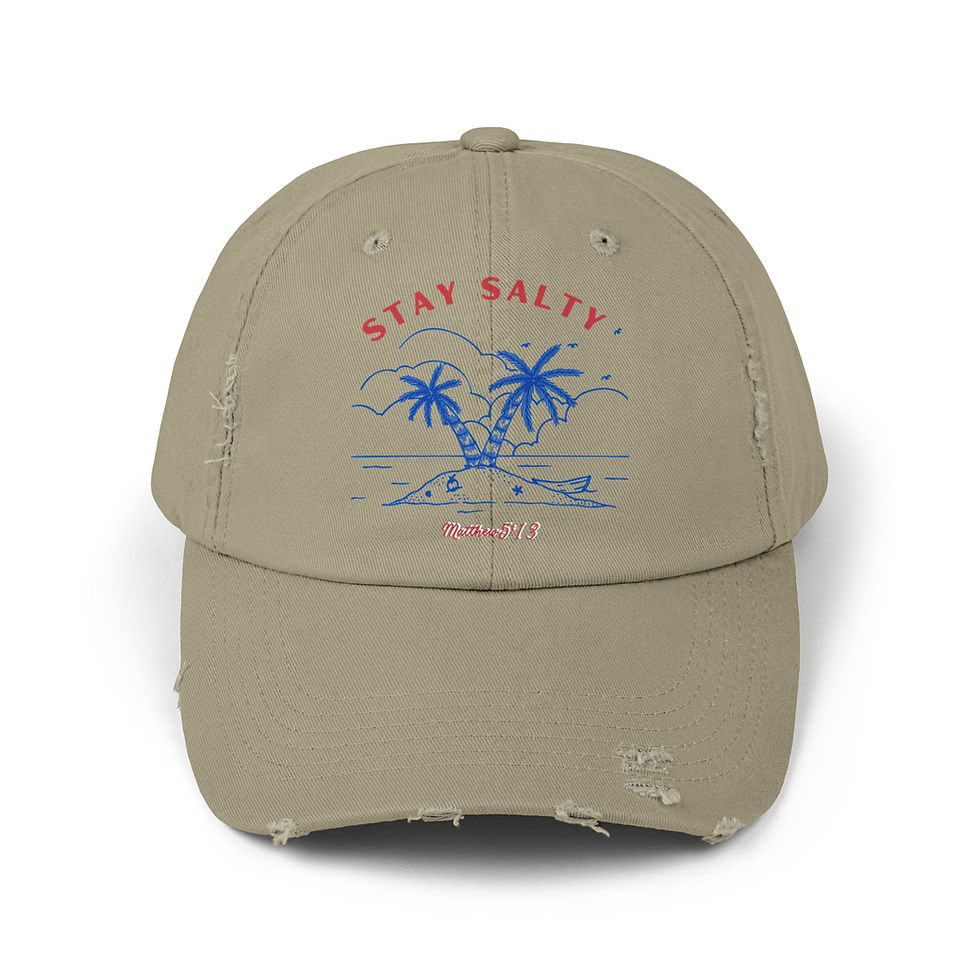 Thumbnail: Stay Salty Distressed Cap, Christian Beach Hat, Summer Accessory