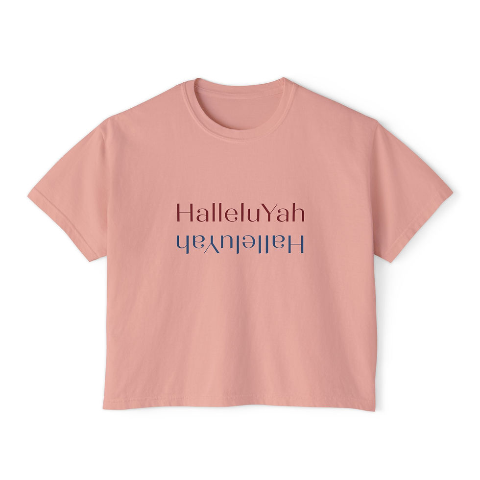 Thumbnail: Inspirational Women's Boxy Tee -HalleluYah, Casual Wear, Christian Apparel Gift 