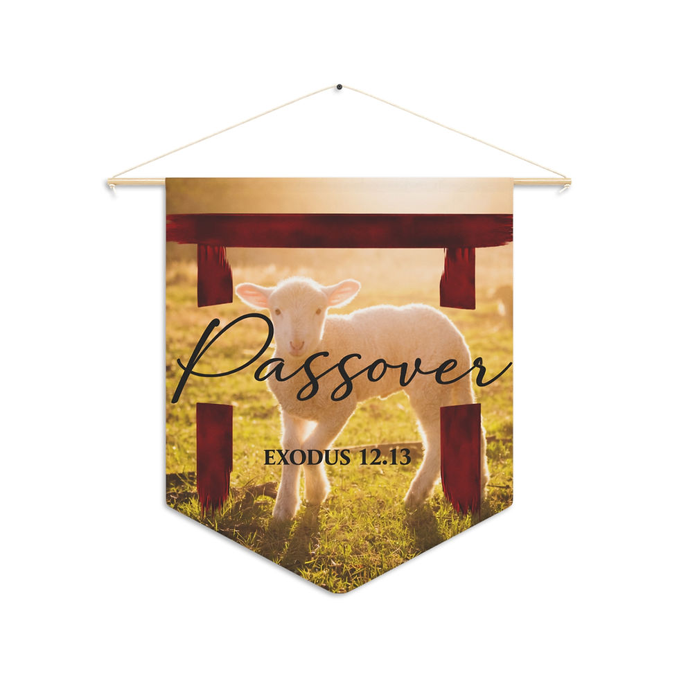 Thumbnail: Passover Lamb Pennant | Exodus 12:13 wall banner, Jewish holiday decor
