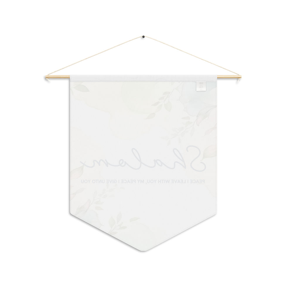 Thumbnail: Shalom Floral Pennant Wall Hanging - Christian  Home Blessing Banner 