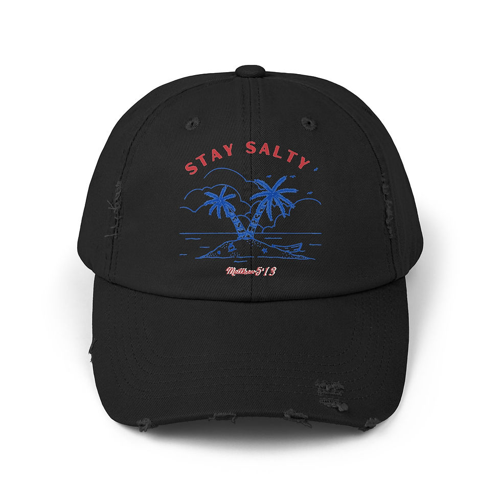Thumbnail: Stay Salty Distressed Cap, Christian Beach Hat, Summer Accessory
