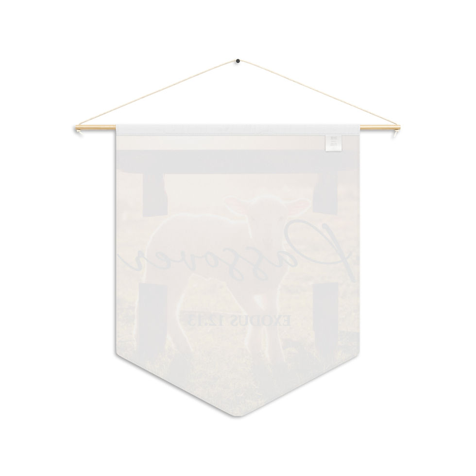 Thumbnail: Passover Lamb Pennant | Exodus 12:13 wall banner, Jewish holiday decor