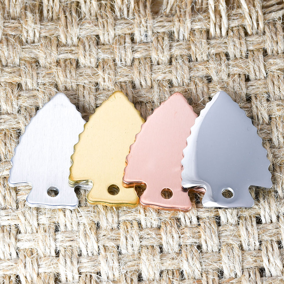 Thumbnail: ABBECIAO 1 1/4" Arrowhead Stamping Blanks for Pet ID Tags Keychain Making 14ga.