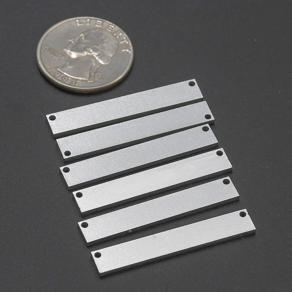 Thumbnail: ABBECIAO Aluminum Rectangle Stamping Blanks for Jewelry Making 1/4" x 1-1/2"