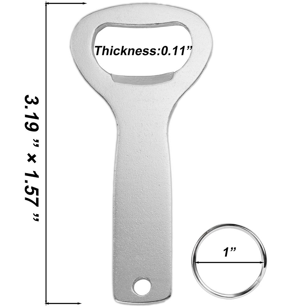 Thumbnail: Aluminum Bottle Opener Blanks with 1 Inch Split Key Ring 20Pack
