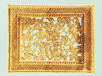 隋代筆記 vol.07 寧夏鹽池縣博物館：隋代白烏二年狩獵圖金方奇 - Ningxia Yanchi Museum, Hunting Scene Golden Fangqi, Sui Dynasty