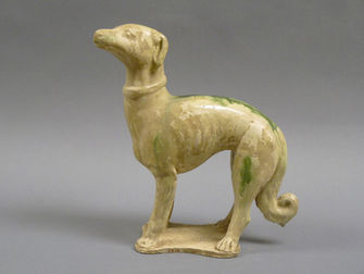 三彩筆記 vol.33 大都會博物館:唐三彩綠釉陶犬,對比岡田美術館唐三彩犬 - Met Museum, Sancai Green-Glazed Dog, Tang Dynasty, Compared with Okada Sancai Dog.