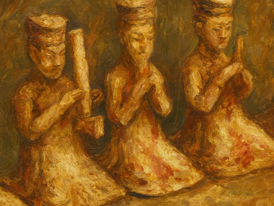 唐代筆記 vol.46 岡田美術館：加彩楽舞俑（唐代樂隊） - Okada Museum, Hakone: Pottery Court Musician, Tang Dynasty