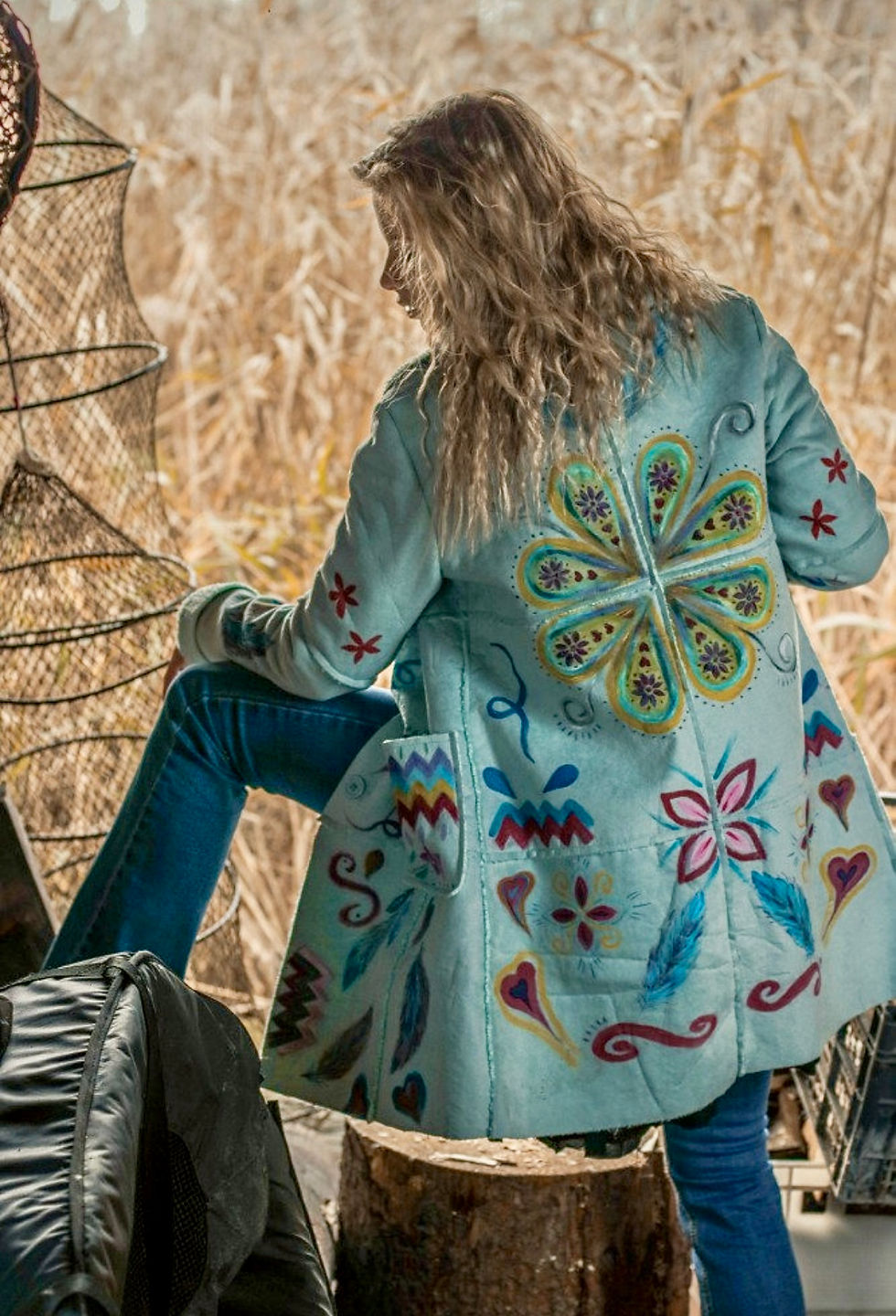 Rainbow hippie coat