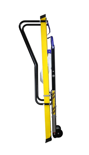 Escalera de fibra de vidrio profesional plegada para transporte.