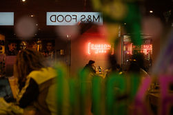 The bar of the Curzon Cinema Soho seen from outside. Image (c) Lenny Di Lorenzo.