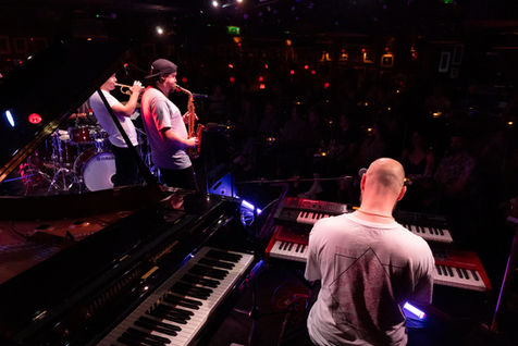 Jazz Fusion band Howes 3 performs on stage at Ronnie Scott's Jazz Club, London. Jazz guitarist John Scofield performing on stage in London. Image (c) Lenny Di Lorenzo.