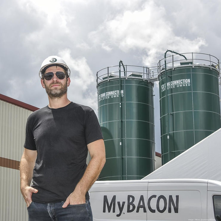 Eben Bayer, co-founder of MyForest Foods, at the company's Green Island facility. Credits: Donna Abbott-Vlahos