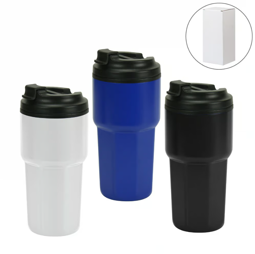 Double Wall Tumblers Flip-top PP Lid in 473ml, Ecogiftz