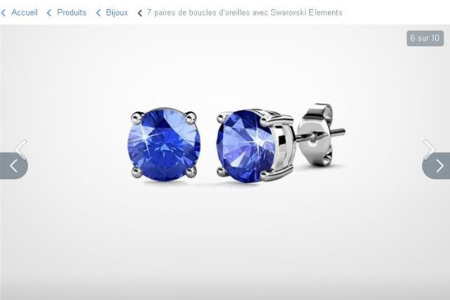 Miniature : Boucles 7 paires de d’oreilles avec Swarovski Elements Avec ce coffret