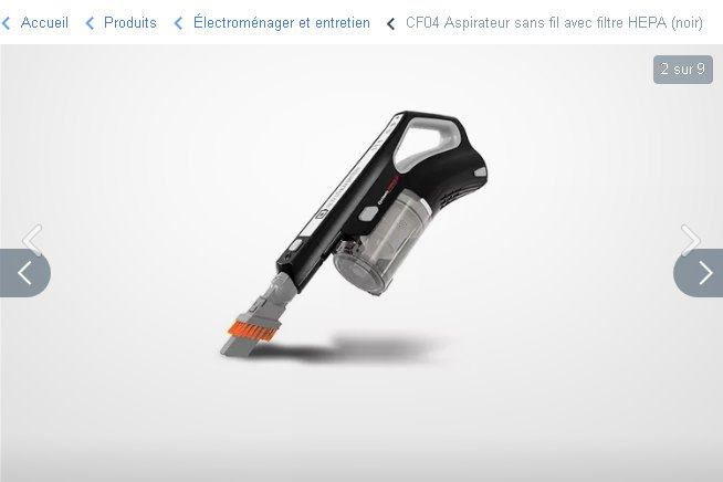 Miniature : Aspirateur CF04 sans fil avec filtre HEPA (noir)